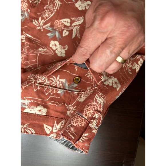 🩳 JACHS Men's Preppy NYC Red Island Print Resortwear Stretch Twill Shorts 38" - Picture 13 of 14